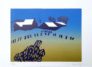 Harr Scheffer - kleurenlinosnede - Zonder titel 24/30 - 1999 - 21506 verkocht voor € 50!