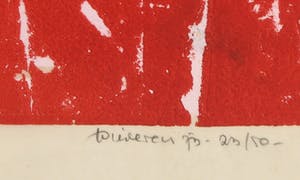 Jef Diederen - Houtsnede op rijstpapier, Abstracte compositie - Ingelijst kopen? Bied vanaf 50!