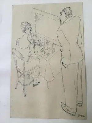 Frits van den Berghe - Twee figuren in gesprek in kleedkamer kopen? Bied vanaf 600!