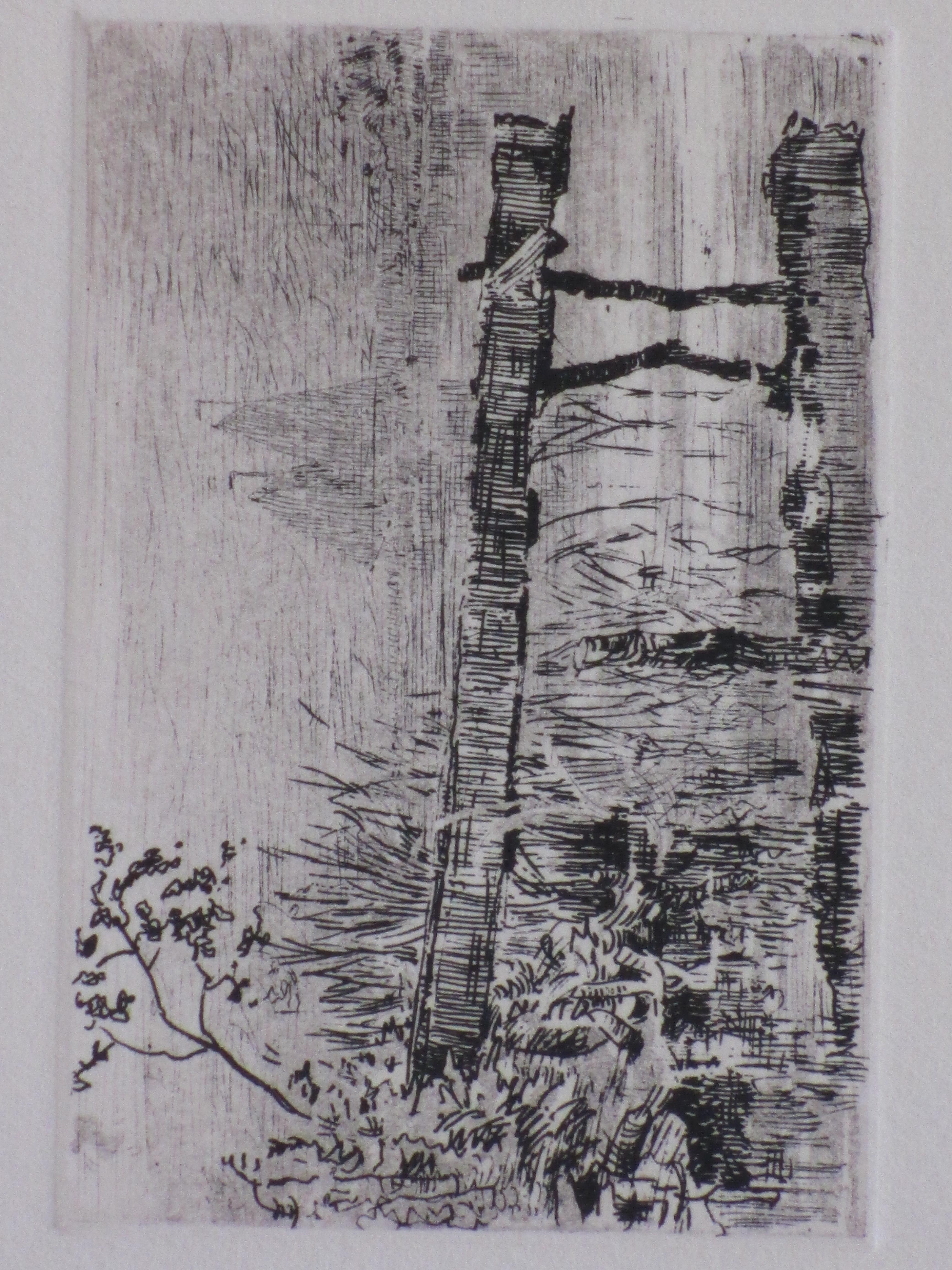 Willem Bastiaan Tholen - Zeilboten achter steiger - Ets verkocht voor € 35!