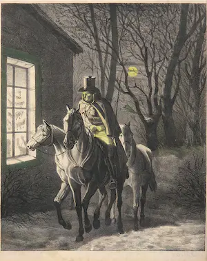 Henri van Seben - Litho, Drie paarden in de nacht kopen? Bied vanaf 1!