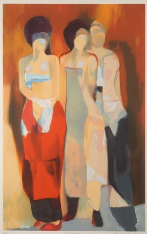 Hans van den Berg - Zeefdruk, Bordeaux - Ingelijst kopen? Bied vanaf 1!