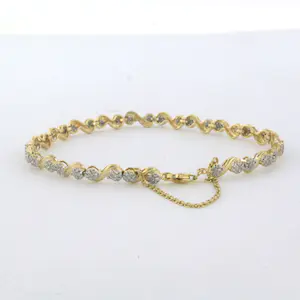 18k bicolour gouden armband met single cut geslepen diamant 1.20ct - 17cm kopen? Bied vanaf 1250!