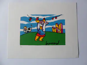Herman Brood - Kleurenzeefdruk. Titel, Wasvrouw. kopen? Bied vanaf 50!