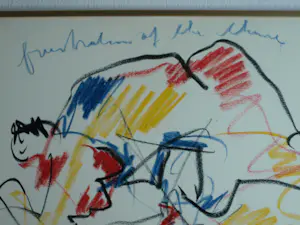 Anton Heyboer - Pastel , Frustration – Ingelijst kopen? Bied vanaf 1!