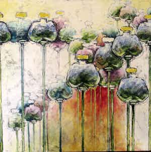 Carla Raadsveld - Papavers 100x100 verkocht voor € 175!