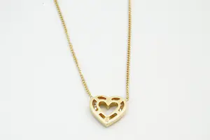117 - 18krt geelgouden choker met diamanten harthanger ca0.15crt briljant kopen? Bied vanaf 160!