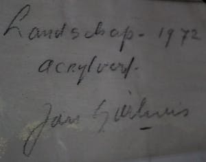 Jan Sierhuis - Acryl op papier, ingelijst: Landschap - 1972 kopen? Bied vanaf 750!