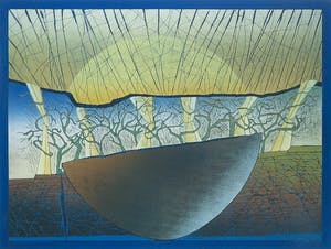 Antje Veldstra - Houtdruk, Oude bomen - Ingelijst kopen? Bied vanaf 50!