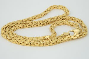 1297- Massief (65,5 gr) 18 karaats geelgouden "Konings" ketting 60cm kopen? Bied vanaf 2460!