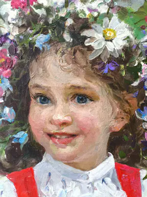 Vladimir Goussev - Portret van een meisje kopen? Bied vanaf 400!