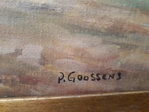 Niet of onleesbaar gesigneerd - P. Goossens , botters op het strand kopen? Bied vanaf 10!