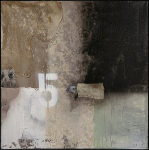 Niet of onleesbaar gesigneerd - Collage op doek, Number 5 kopen? Bied vanaf 1!