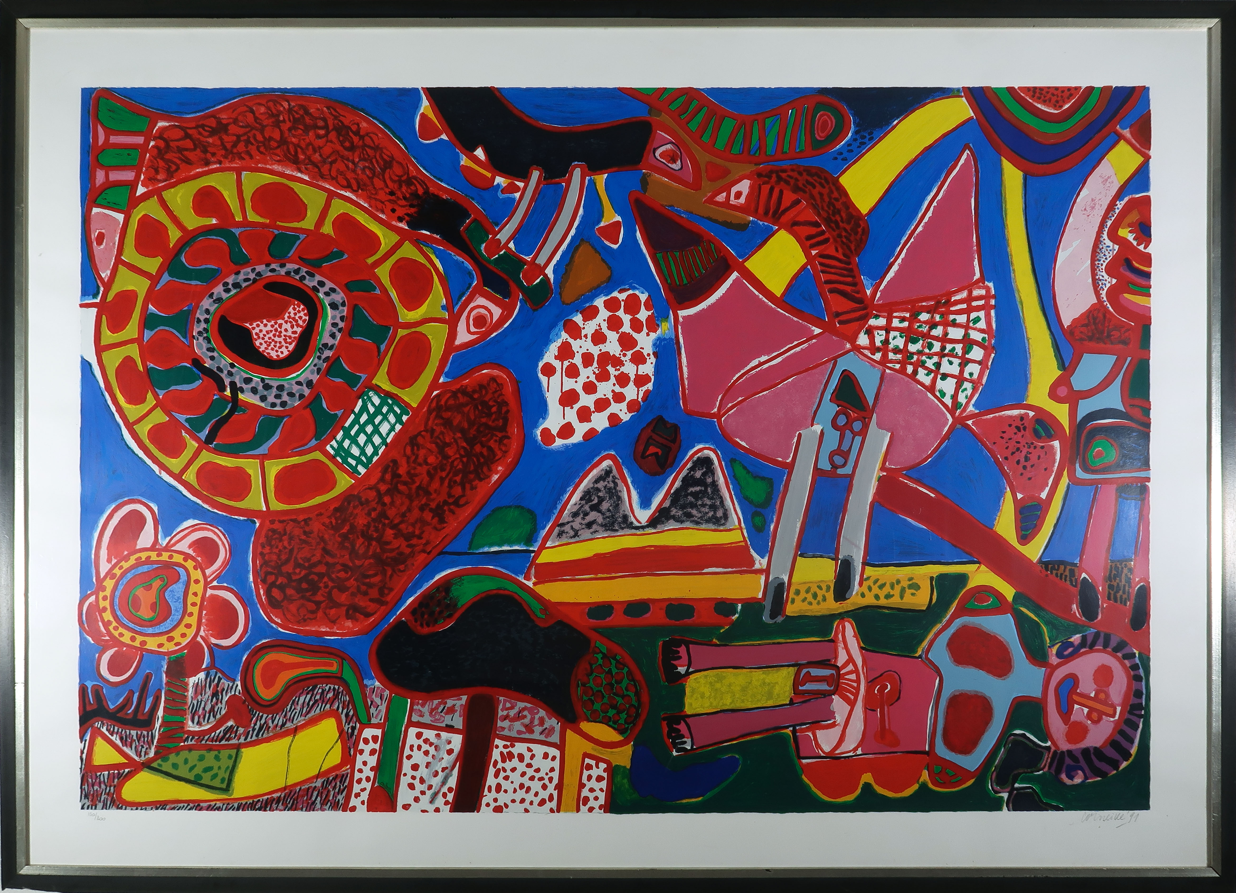 Corneille - Zeefdruk, Le Jardin des Délices - Ingelijst (Zeer groot) kopen? Bied vanaf 850!