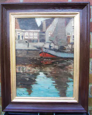 Rene De Baugnies - Schip aan de kade . kopen? Bied vanaf 110!