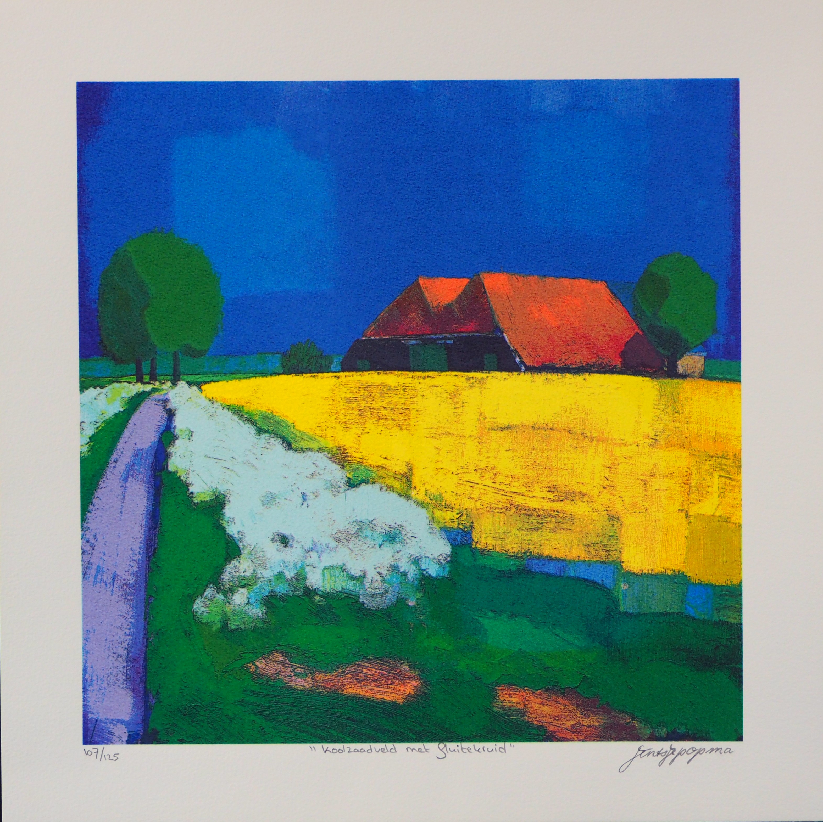 Jentsje Popma - Koolzaadveld met fluitekruid verkocht voor € 70!