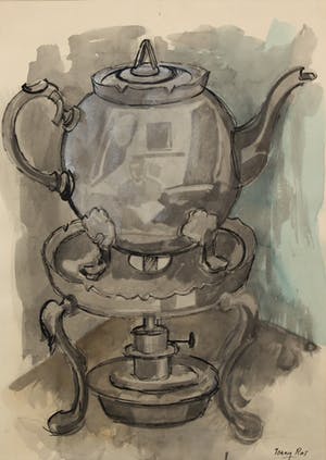 Tonny Ros - Aquarel, Theepot met reflectie kopen? Bied vanaf 1!