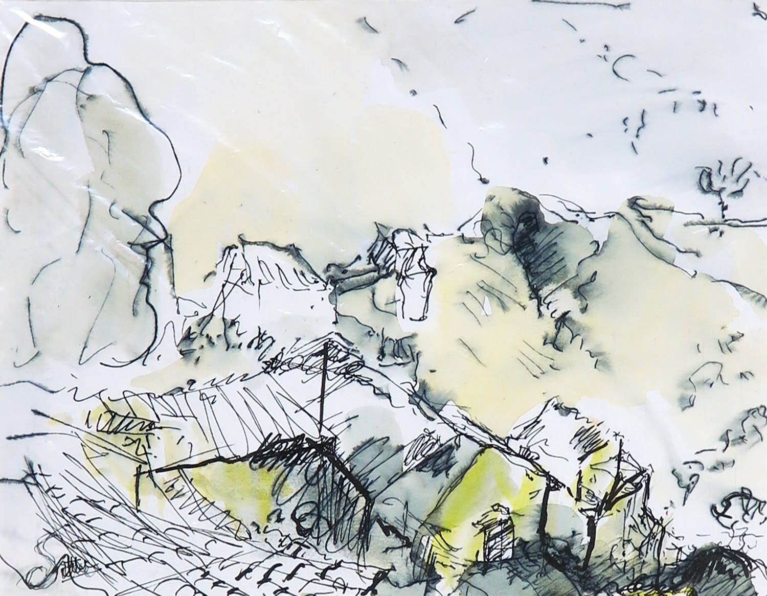 Franscz Witte - Aquarel, Zonder titel kopen? Bied vanaf 1!