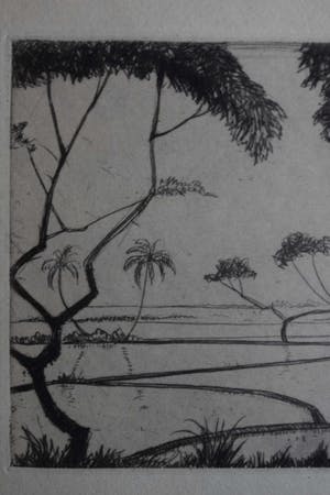 Jan Poortenaar - Ets - Rijstvelden in Indonesië kopen? Bied vanaf 50!