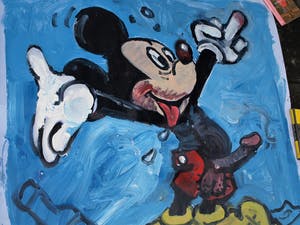 Peter Klashorst - Acrylverf op doek , “Mickey Muis” – GROOT - 119 x 110 cm - 2018 kopen? Bied vanaf 300!