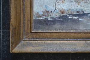 Niet of onleesbaar gesigneerd - Hollandse school (20ste eeuw) - Winters landschap - Olieverf op doek kopen? Bied vanaf 10!