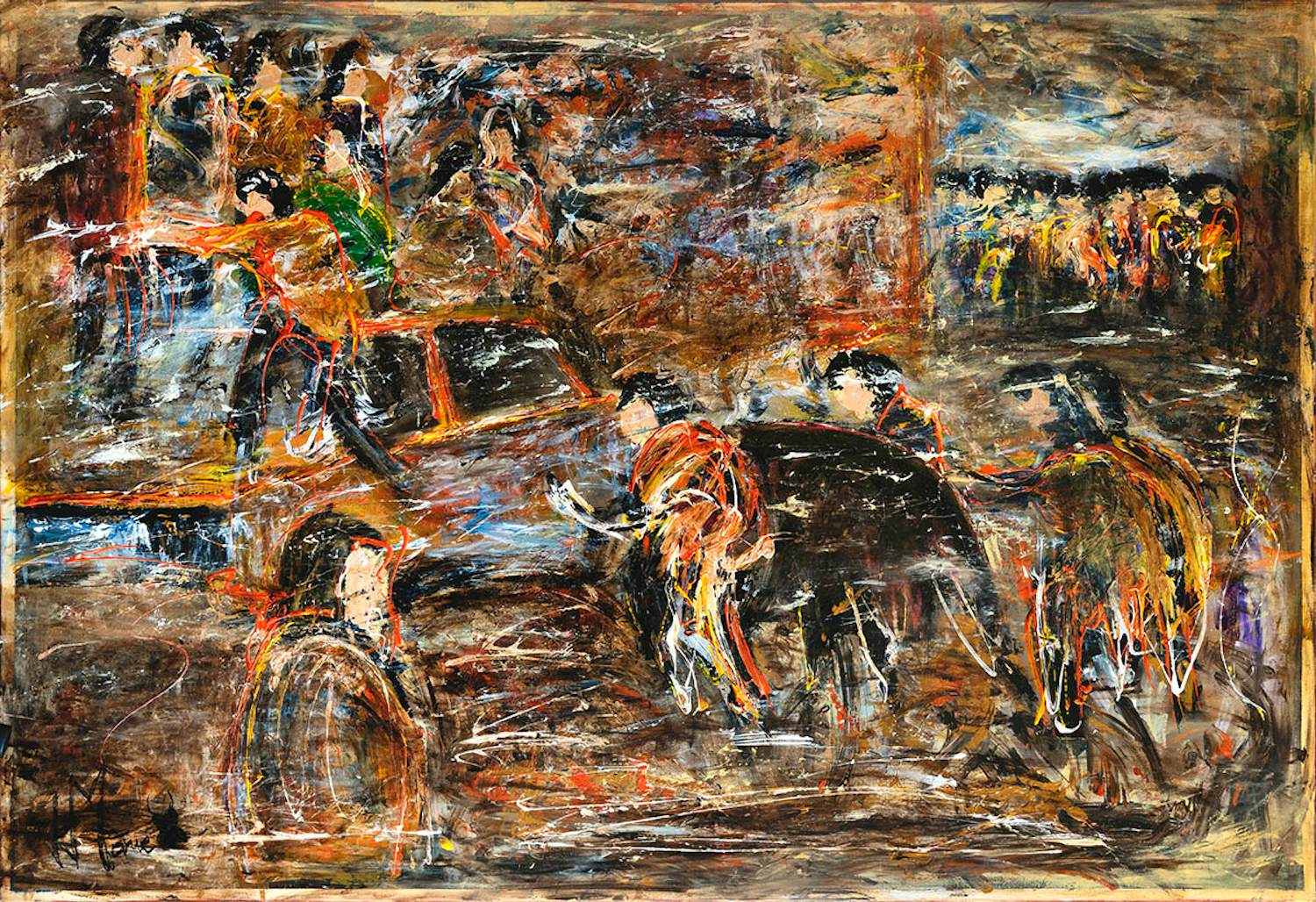 Jean-Jacques Marie - Encierro. Scène expressionniste contemporaine kopen? Bied vanaf 4000!