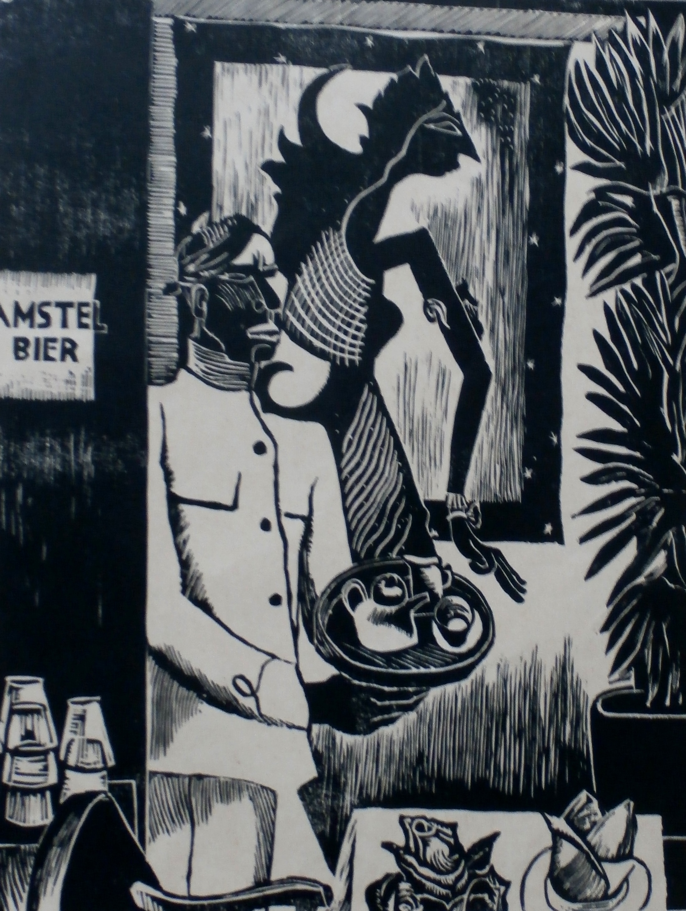 Jozef Cantre - Houtsnede: Waroong "Batavia" - 1935 kopen? Bied vanaf 20!