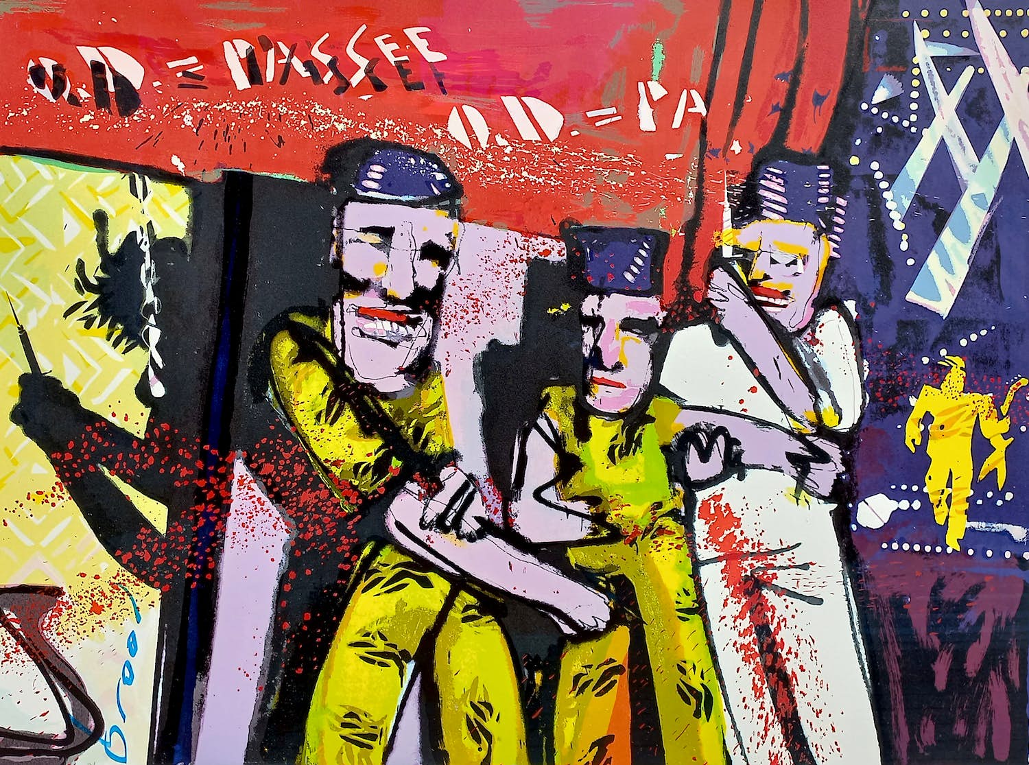 Herman Brood - O.D. = Passee, zeefdruk (mooi ingelijst, groot) verkocht voor € 595!