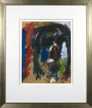 Eugene Brands - Gouache, Portret - Ingelijst verkocht voor € 1!