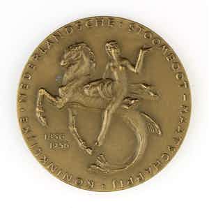 Albert Termote - Bronzen penning: 100-jarig bestaan K.N.S.M. te Amsterdam, 1956 verkocht voor € 75!