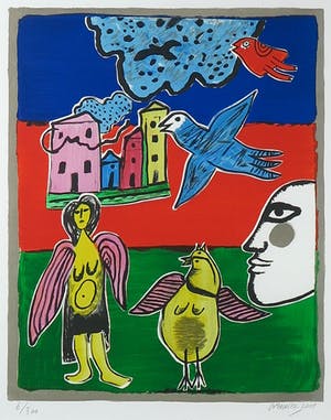 Corneille - Zeefdruk, Iza III - Ingelijst kopen? Bied vanaf 1!