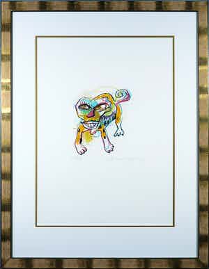 Henk Vierveijzer - Pastelkrijt, Hoi - Ingelijst verkocht voor € 100!