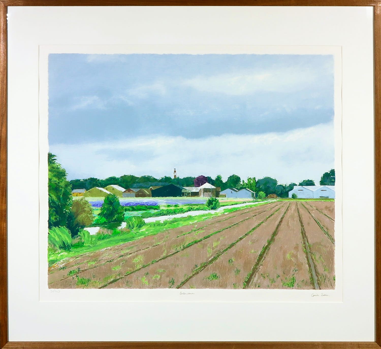 Gineke Zikken - Zeefdruk, Bollenschuren - Ingelijst kopen? Bied vanaf 1!