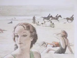 Pol Dom - Een dagje aan het strand - Kleurlitho kopen? Bied vanaf 45!