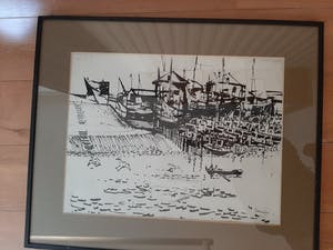 Frans Hollaardt - havengezicht met vissers kopen? Bied vanaf 35!