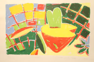 Susette van de Lande - Abstracte Zeefdruk met Bloemen - Kleurrijk 2/35 kopen? Bied vanaf 40!