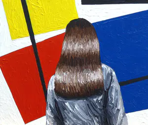 Gerard Boersma - Counter Composition (Vrouw kijkend naar schilderij van Theo van Doesburg) kopen? Bied vanaf 75!