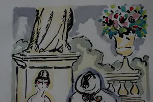 Kees van Dongen - Pochoir - In het park - 1925 kopen? Bied vanaf 300!