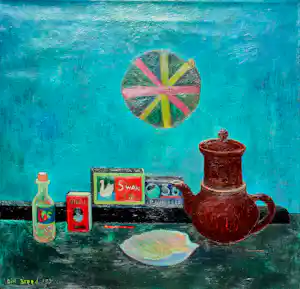 Dirk Breed - Ingelijste olieverf op doek: Knorrepotje - 1952 verkocht voor € 1000!