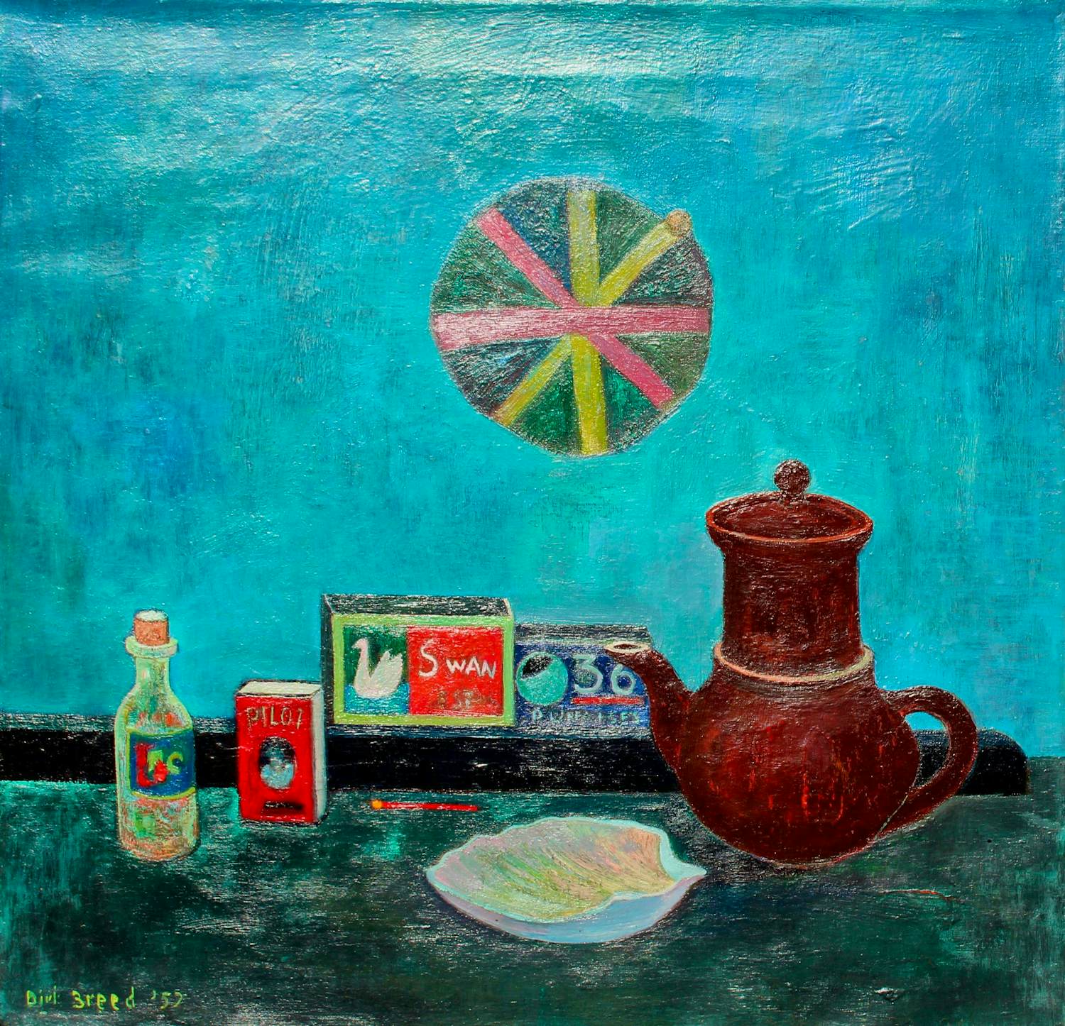 Dirk Breed - Ingelijste olieverf op doek: Knorrepotje - 1952 kopen? Bied vanaf 1000!