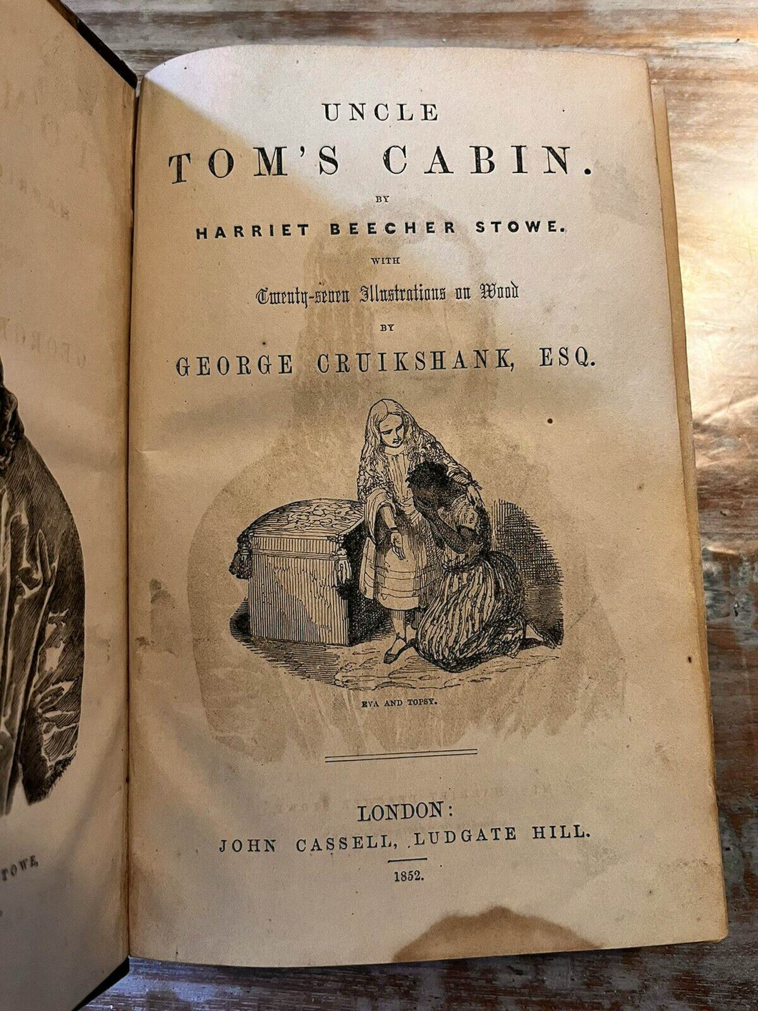 Antiquarisch Boek - Uncle Tom's Cabin 1852 - 1st edition Harriet Beecher Stowe / George Cruikshank verkocht voor € 70!