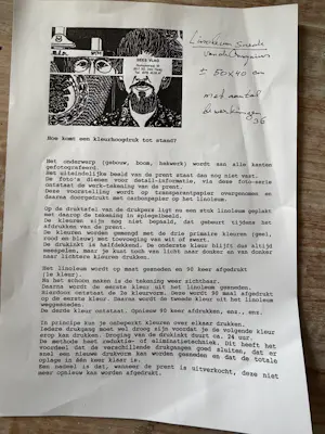 Sees Vlag - Linosnede - De Cruquius - stoomgemaal Vijfhuizen - 39/65 - handgesigneerd kopen? Bied vanaf 125!