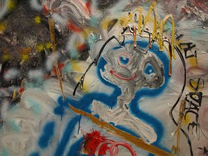 Hannes van Es - Zeer groot ingelijst schilderij (160 x 200 cm), “Me” (All that Space…) – 1987 kopen? Bied vanaf 1!