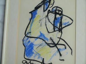 Anton Heyboer - Pastel, “Moeder en kind” – gesigneerd & ingelijst kopen? Bied vanaf 1!