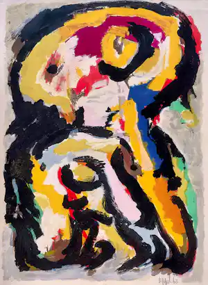 Karel Appel - Ivresse, liho (mooi ingelijst, groot!) vendu pour 1450€ !