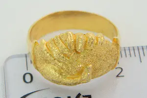 52 -18 krt geel gouden Surinaamse vriendschapsring -  glad en ruw afgewerkt kopen? Bied vanaf 330!