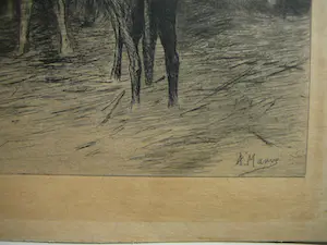 Anton Mauve (sr.) - Geiten in stal kopen? Bied vanaf 30!