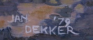 Jan Dekker - Olieverf op doek, Zicht vanuit bos kopen? Bied vanaf 50!