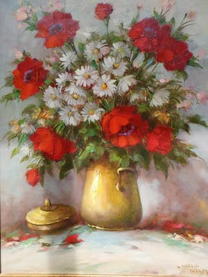 Harry Koolen - Bloemstilleven in koperen pot. kopen? Bied vanaf 149!