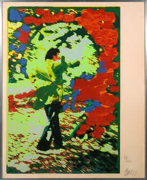 Karel Appel - Zeefdruk, Zonder titel - Ingelijst verkocht voor € 1!